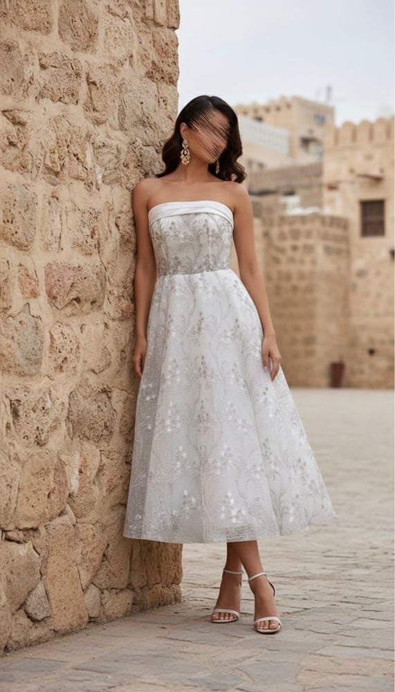 فستان سهرة تطريز كمبيوتر