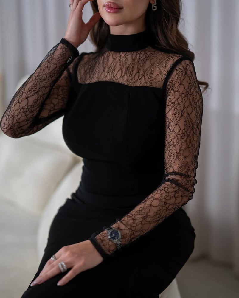 فستان سهرة أسود طويل