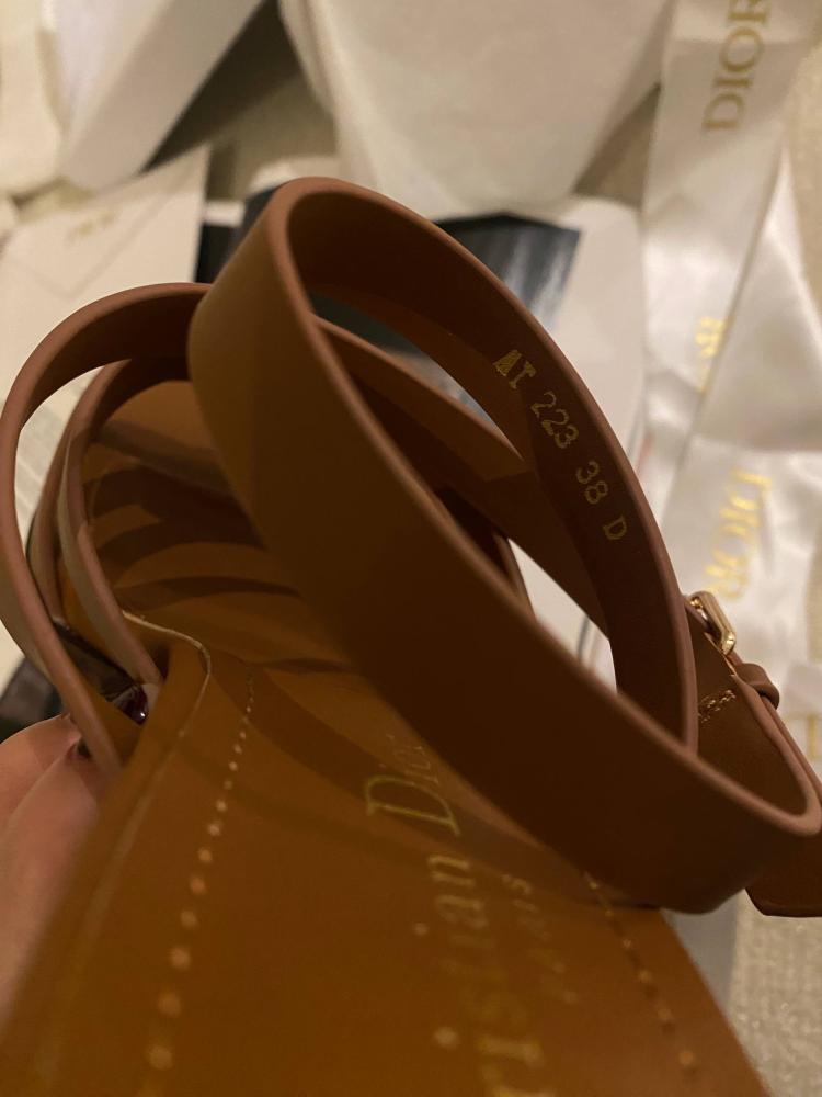 Dior D-Club Heeled Sandal Camel Calfskin