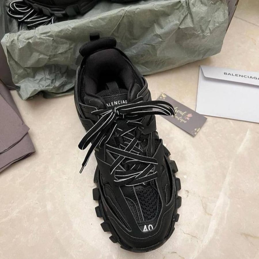 Balenciaga Multicolor Leather And Mesh Track Sneakers