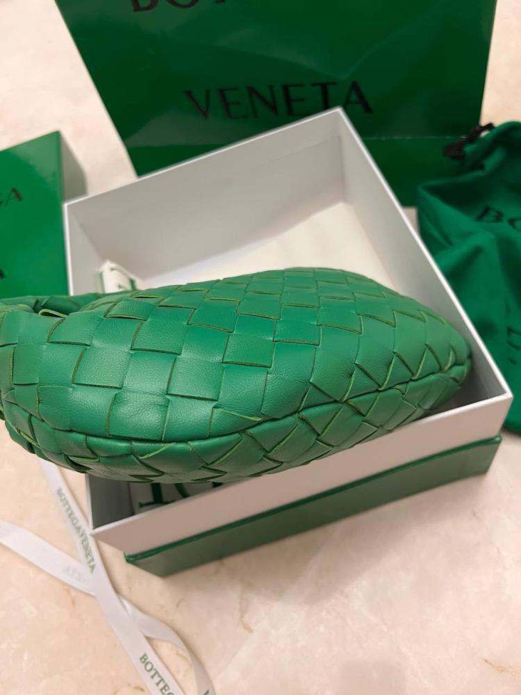 Botte Veneta Green Intrecciato Leather Mini Jodie Hobo