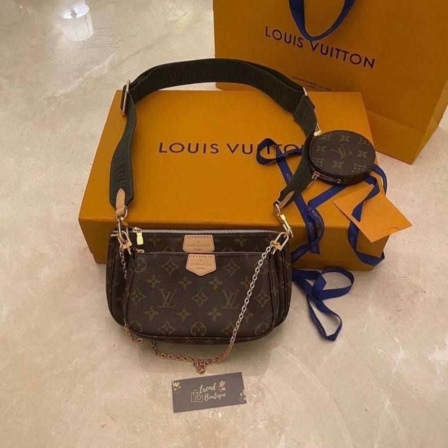 LV Khaki Monogram Canvas Multi Pochette Accessories Bag