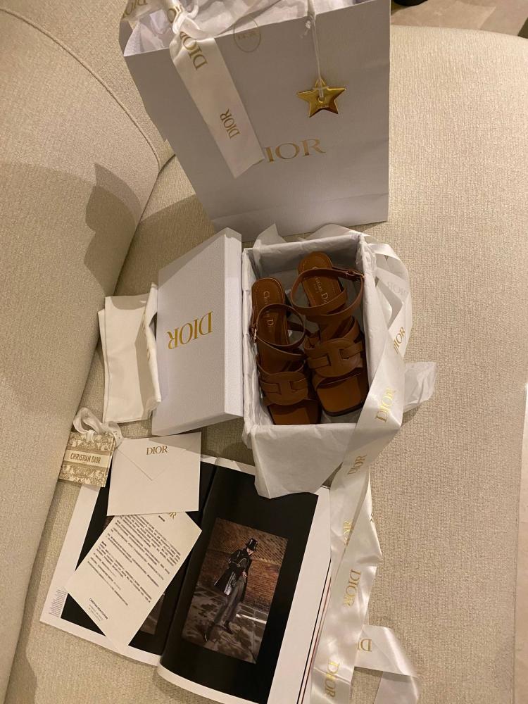 Dior D-Club Heeled Sandal Camel Calfskin