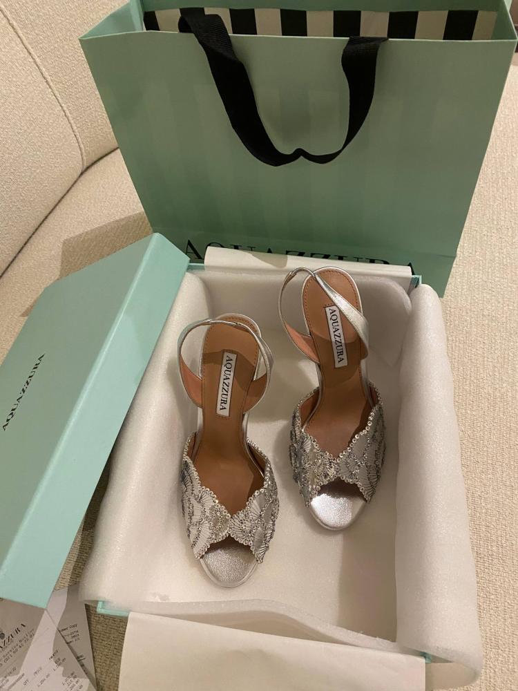 Aquazzura Ce Soir 105 Heels-Silver