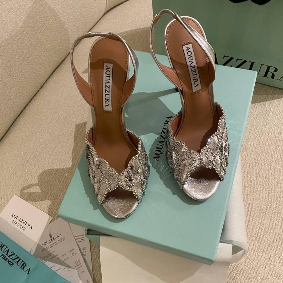Aquazzura Ce Soir 105 Heels-Silver