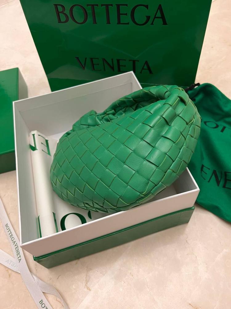 Botte Veneta Green Intrecciato Leather Mini Jodie Hobo