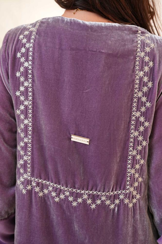 Lavender Velvet Tassel Caftan