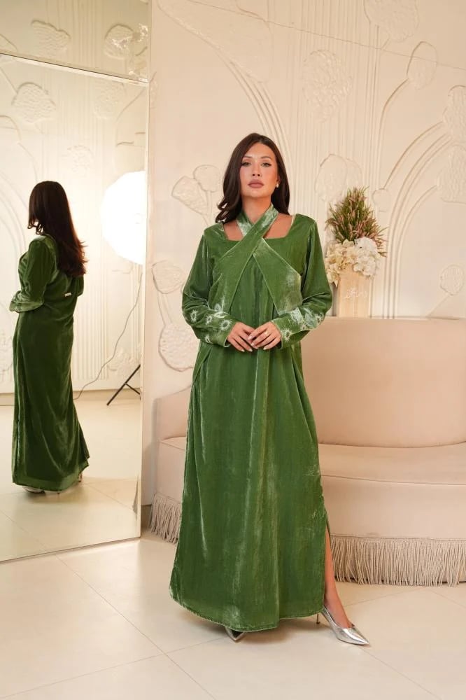 Olive Crossover Gown
