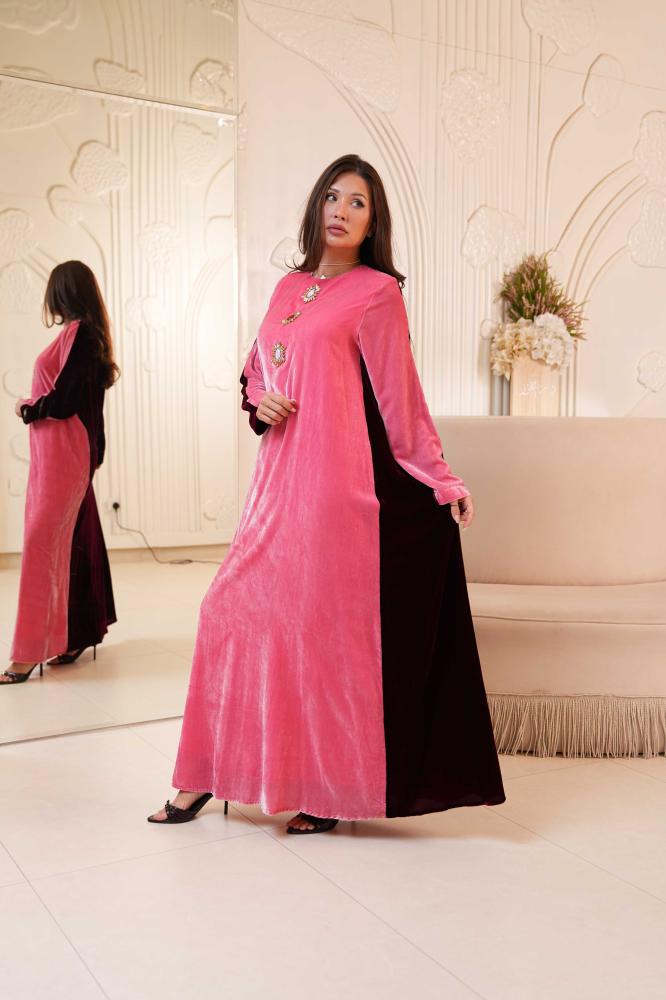 Jeweled Crest Velvet Dress