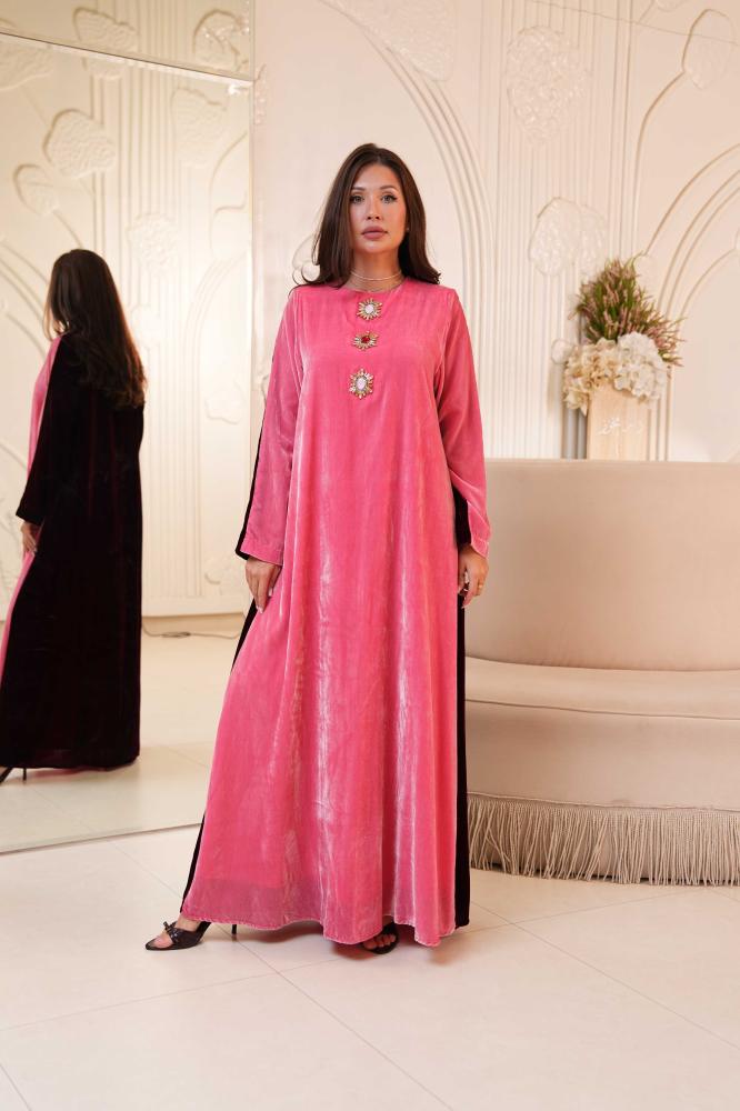 Jeweled Crest Velvet Dress