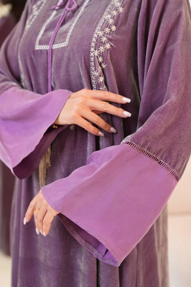 Lavender Velvet Tassel Caftan