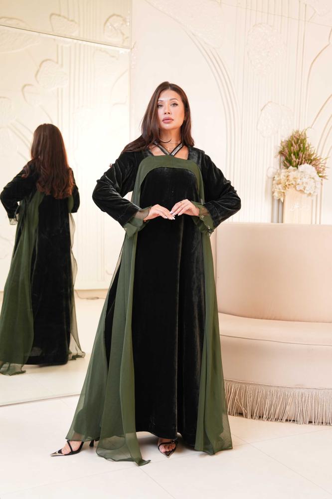 Cross-Neck Velvet Elegance