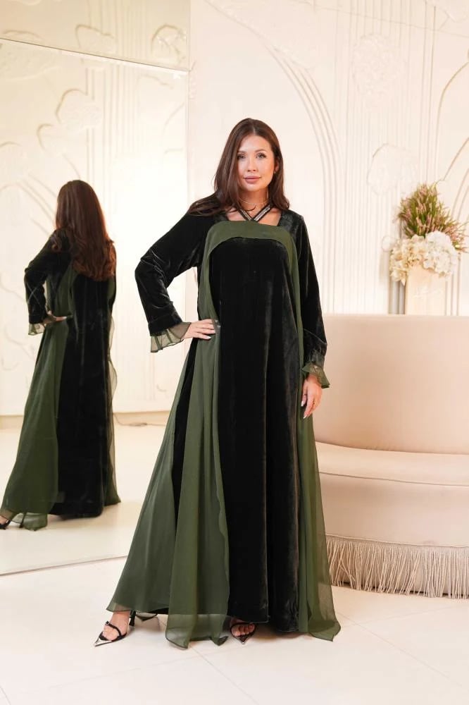 Cross-Neck Velvet Elegance