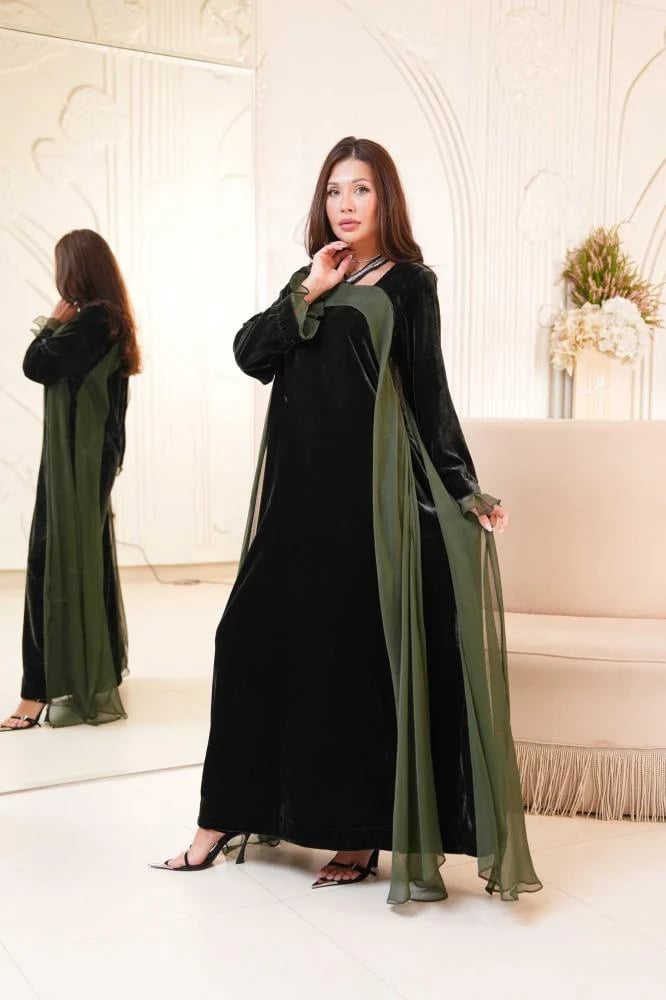 Cross-Neck Velvet Elegance