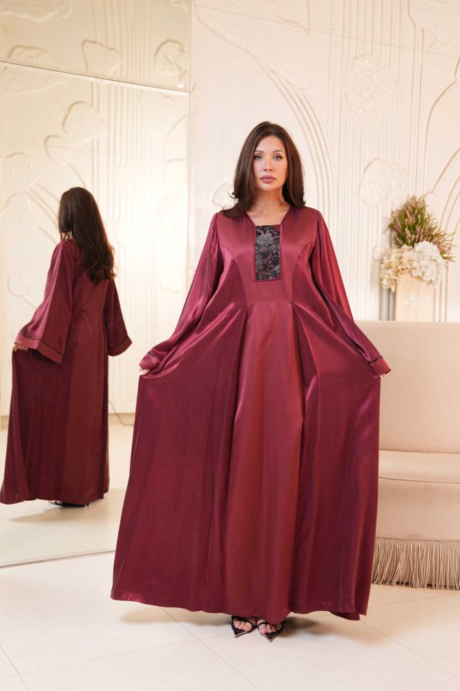 Maroon Silk Gown