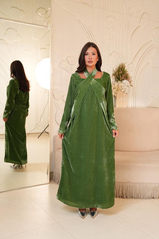 Olive Crossover Gown