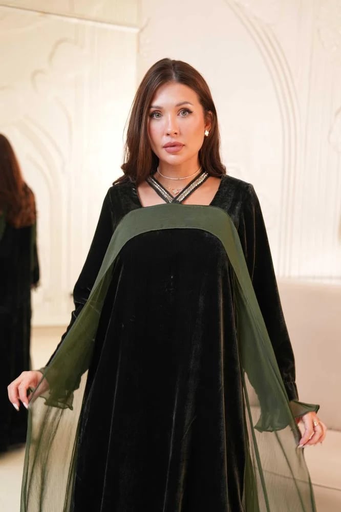 Cross-Neck Velvet Elegance