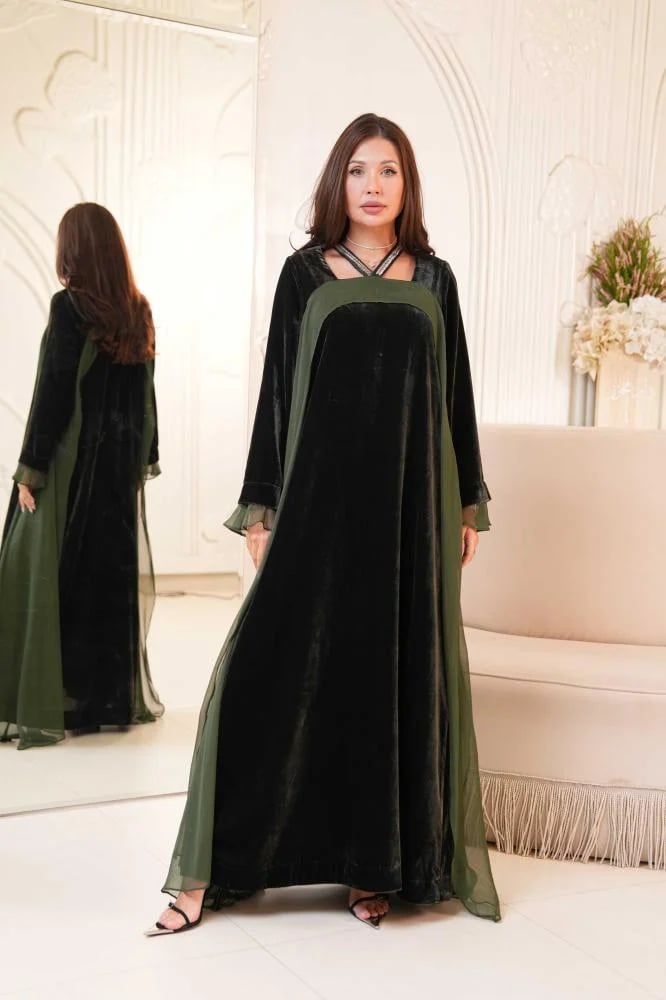 Cross-Neck Velvet Elegance