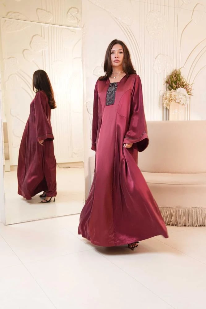 Maroon Silk Gown