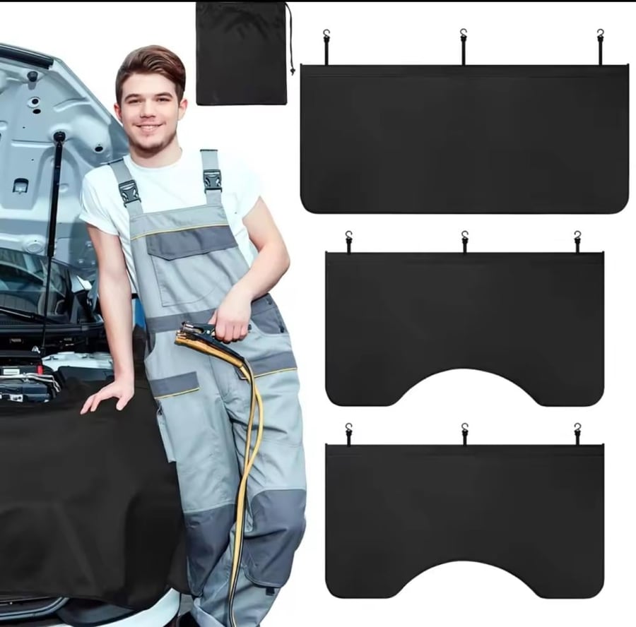 Car sunshade protection, prevents oil from the car, equipped with magnet for fixation