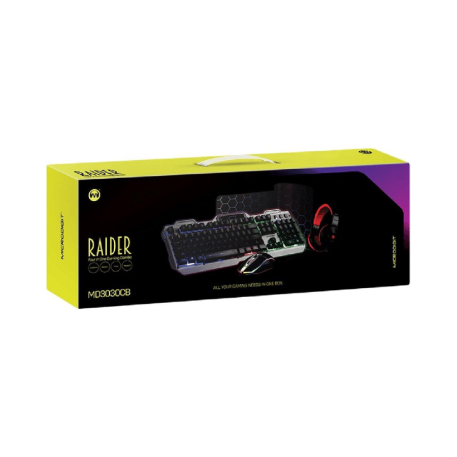 طقم ألعاب مايكروديجيت 4 في 1 - Microdigit Raider Gaming Combo MD3030CB