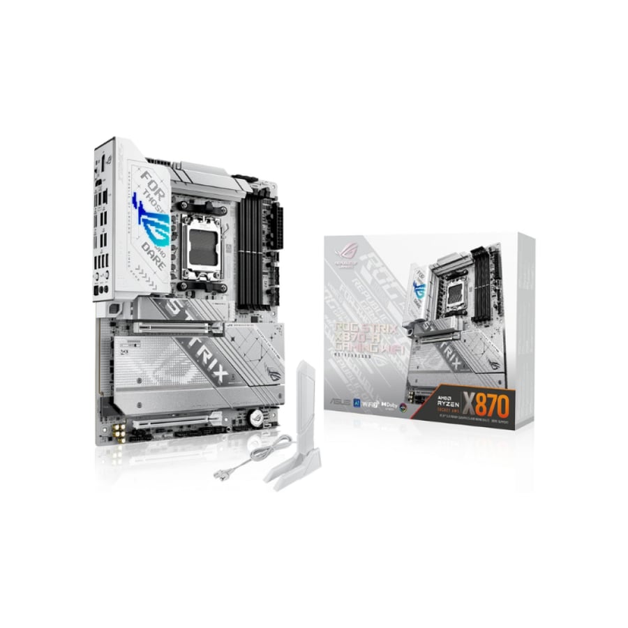 لوحة ASUS ROG STRIX X870-A GAMING WIFI AM5 DDR5 بيضاء