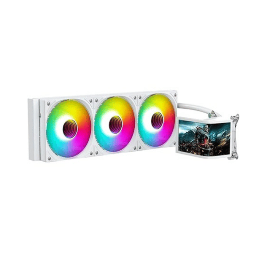 مبرد سائل Spear PC TRYOFLOW X360 CURVE أبيض بشاشة OLED منحنية
