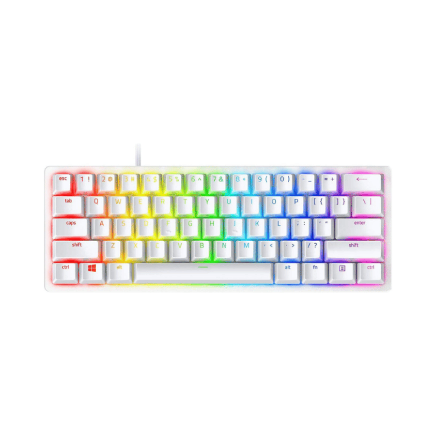 كيبورد ألعاب ريزر هانتسمان ميني 60% RGB أبيض - Linear Optical Switch