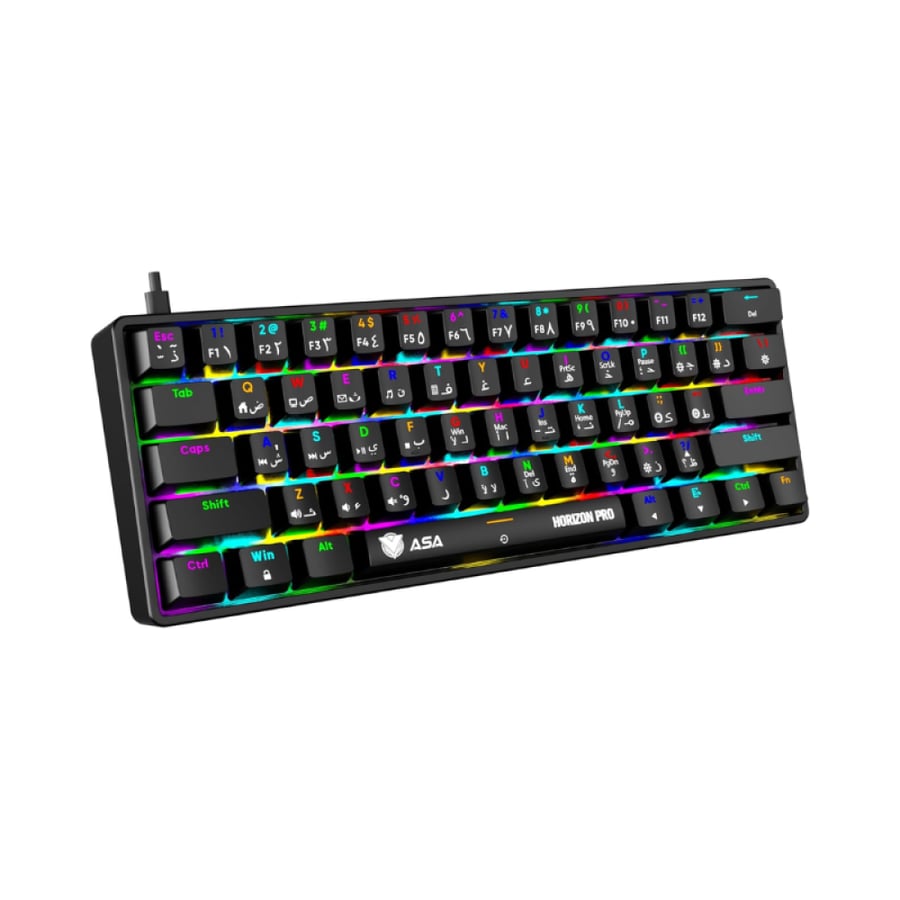 كيبورد ألعاب اسا ميكانيكي مدمج - ASA Horizon Pro 60% black Switches