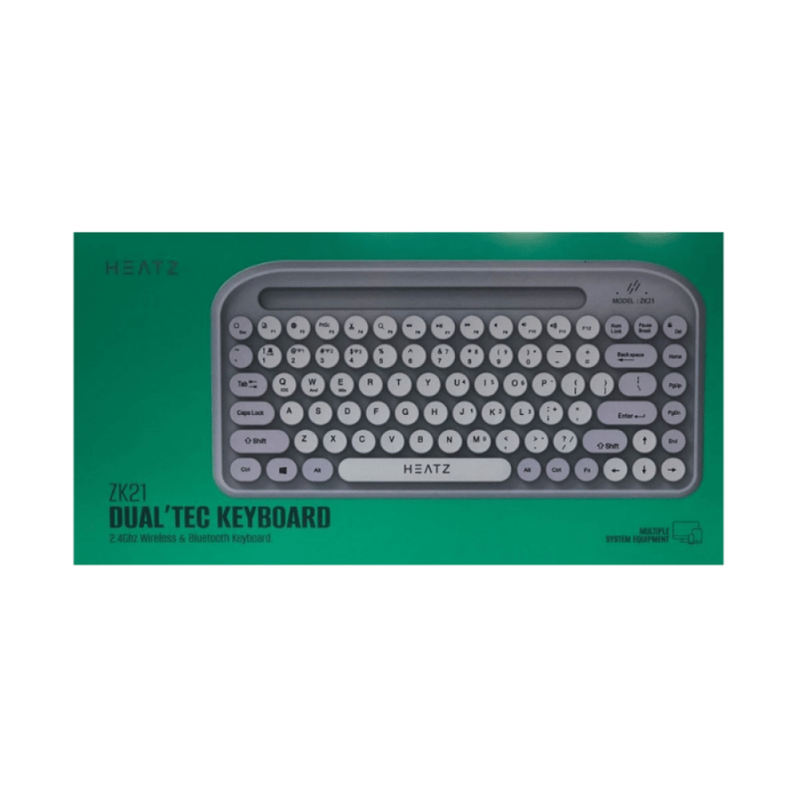 كيبورد هيتز اللاسلكي المزدوج - Heatz Dual Tec Keyboard ZK21