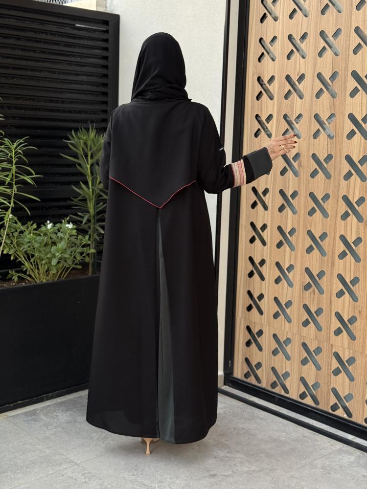 عباية ميني ميت جاكيت خلفي ALain بتفصيل زيتي | Jacket Back Abaya | سدفة
