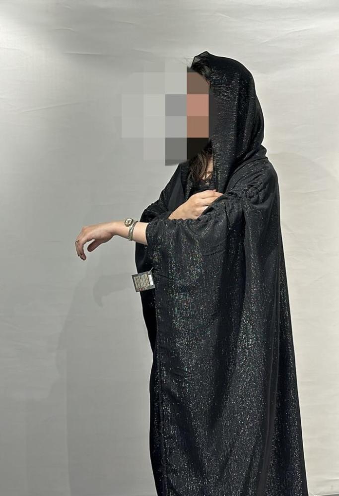 Elegant shiny chiffon evening abaya with half bousht, luxurious and stylish | Sadafa
