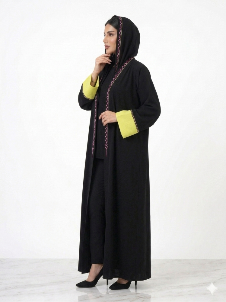 عباية نص كلوش اكمام لينن هندي