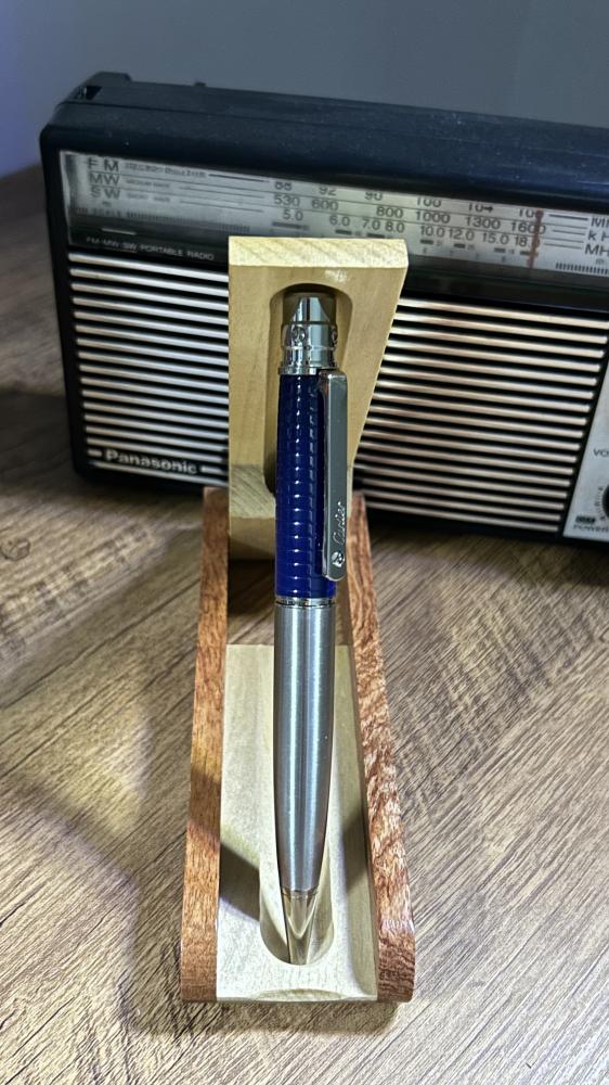 Cartier pen navy blue and silver (Farrar)