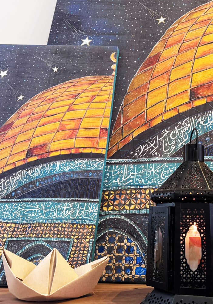 قبة الصخرة مطبوعة على كانفاس