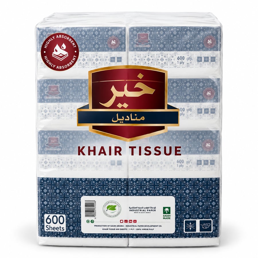 مناديل ورقية خير 600 منديل مفرد