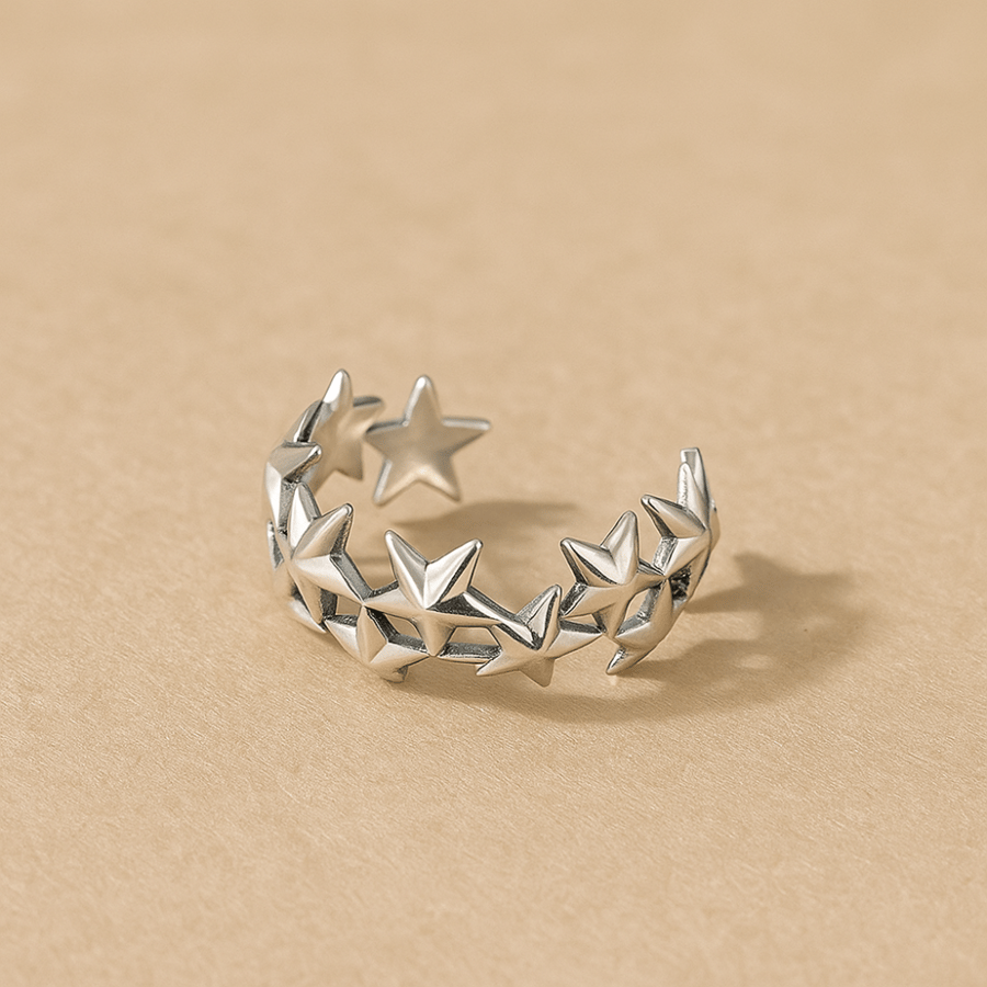 Silver stars ring