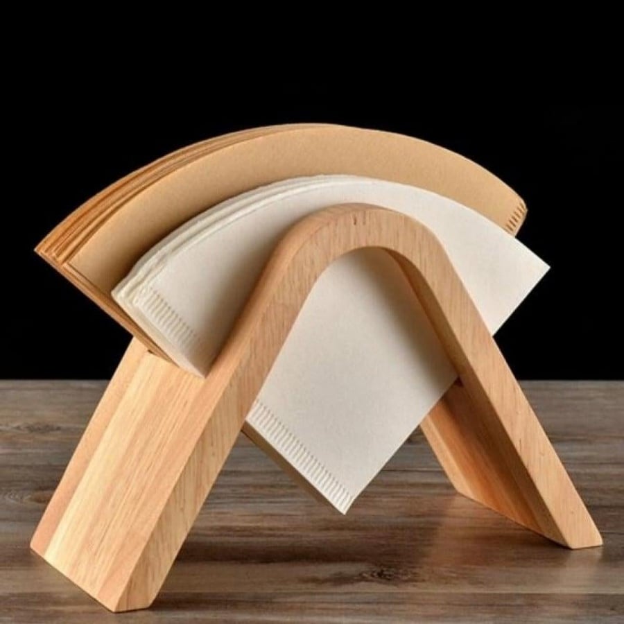 Filter paper V60 filtering holder made of wood
