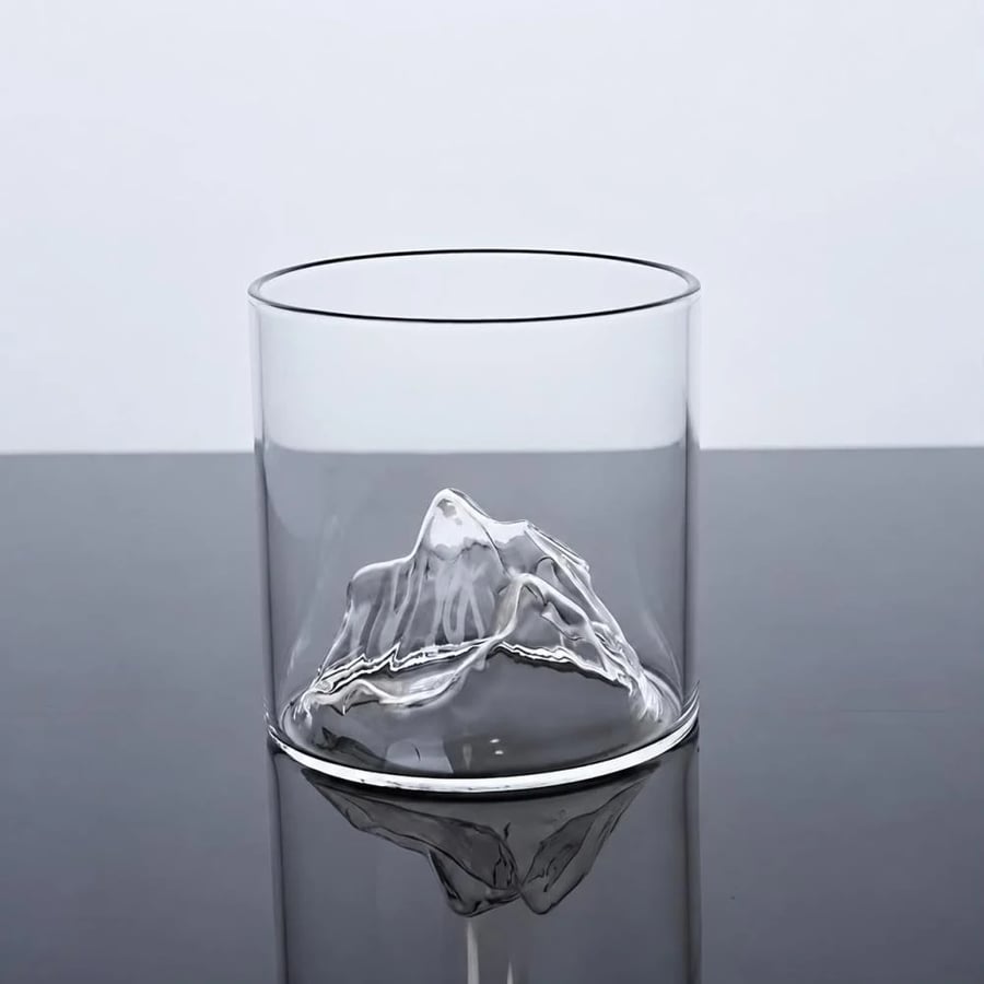 كوب زجاج شفاف الجبل الجليدي 300ML