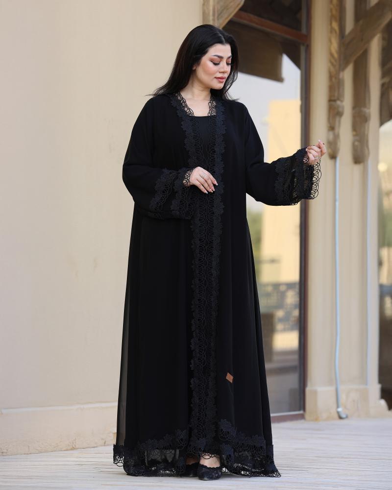 عباية دبل كلوش أسود