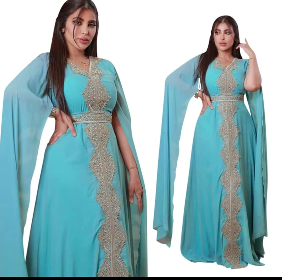 فستان نسائي مسلم طويل الأكمام