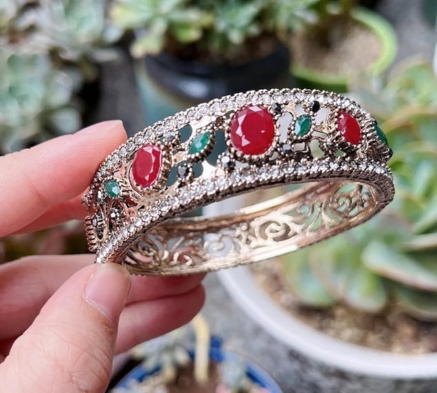 محاكاة مجوهرات النساء أساور التركية زهرة الكفة الراتنج أساور العربية العرقية العتيقة Pulseiras Feminino السيدات المفضلة هدية
