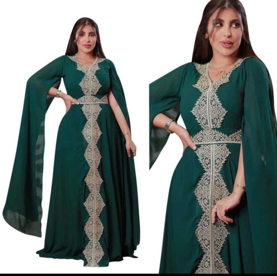 فستان نسائي مسلم طويل الأكمام