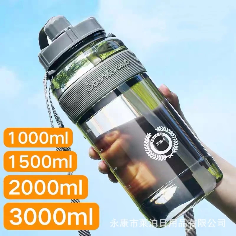 جديد الرياضة زجاجة ماء BPA الحرة زجاجة مياه شرب للرياضة مع القش 1L 2L البلاستيك زجاجة شرب مياة للمياه