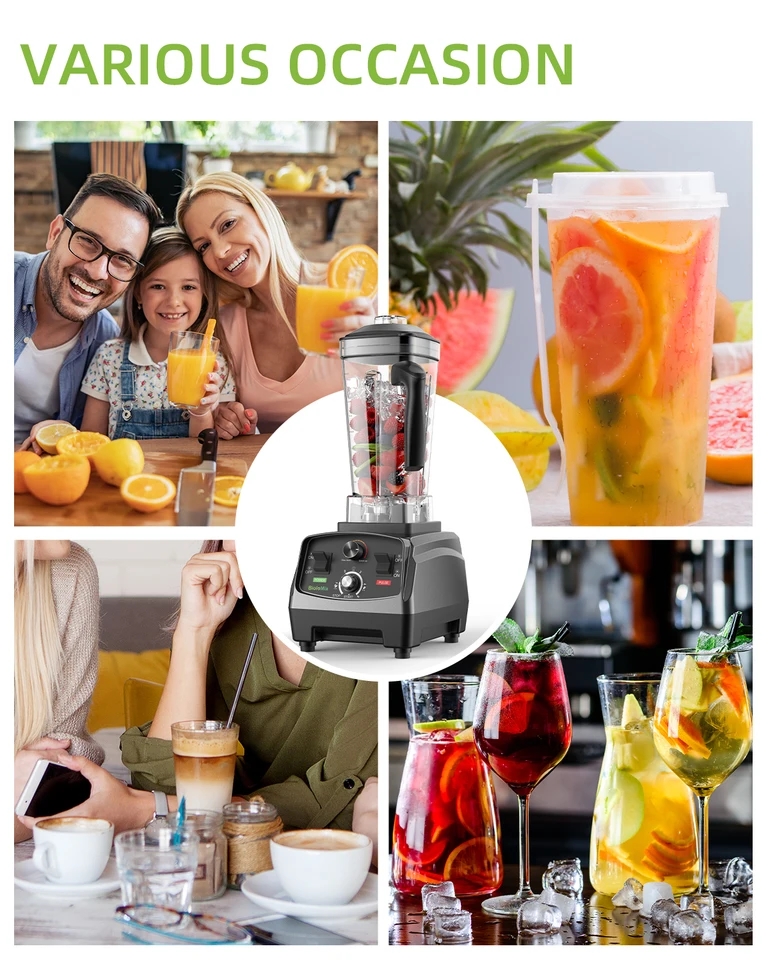 بوتوميكس خلاط كهربائي للطعام والعصائر, عصارة كهربائية 3HP، متين ومن الصنف التجاري، مزود بمؤقت، مع وعاء البيسيفينول أ لعصير الفواكه المثلج مجاني 2 لتر، 2200 واط
