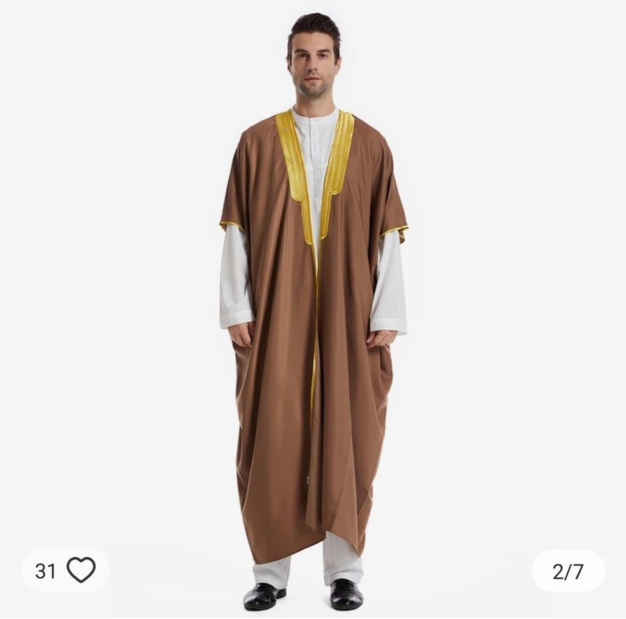 رداء رجالى مسلم ،عيد ،تقليدى ،عربى،كيمونو،ملابس اسلاميه،دبى،السعودية،العبايات ،القفطان،رمضان جبا،ثوب .