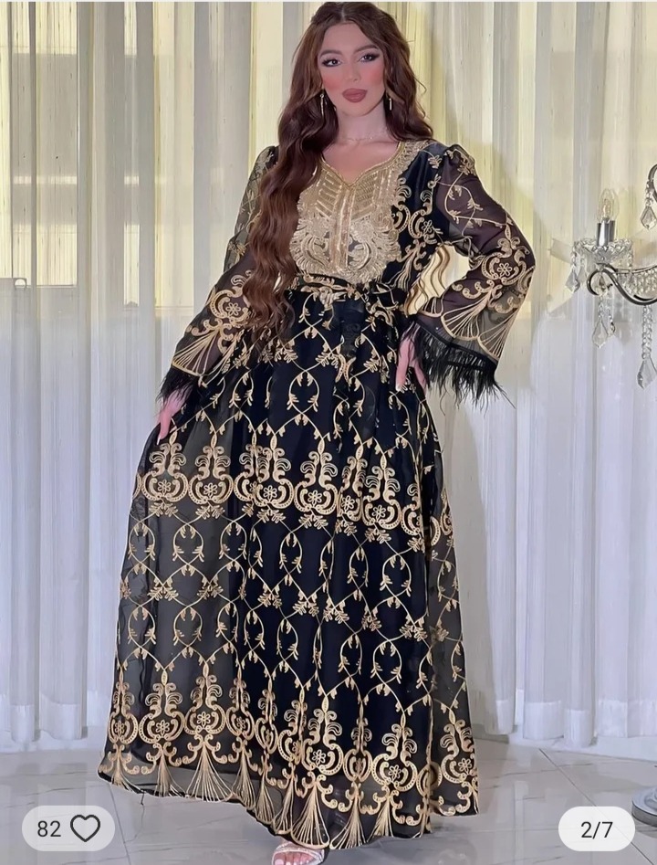 فستان مسلم للعيد للنساء مغربى رائع للحفلات