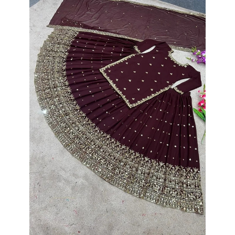 الهندي الزفاف Lehnga تشولي مرآة العمل Lehenga حفلة بوليوود مصمم عيد جديد