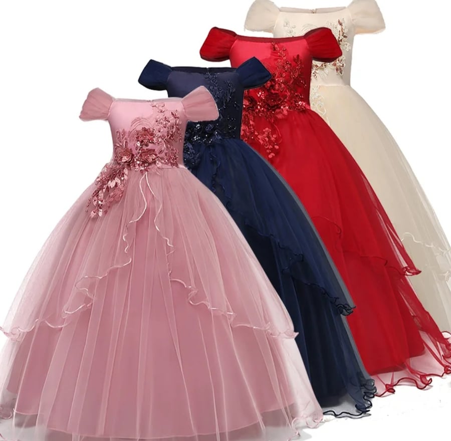فساتين زفاف للأطفال للفتيات أنيقة أميرة الزهور ثوب طويل طفلة عيد الميلاد فستان vestidos infantil حجم 6 12 14 سنة