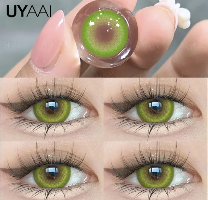 عدسات لاصقه ملونه من UYAAL مع عدسات ديوتبرز  كوسبلاي عدسات أنيمي لقصر النظر ملونه للعيون